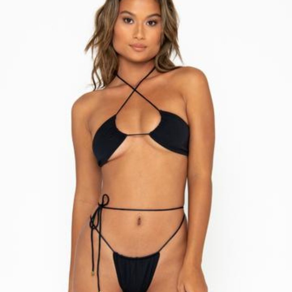 NWT SOMMER SWIM XENA NERO- HALTER BIKINI TOP- Size S
